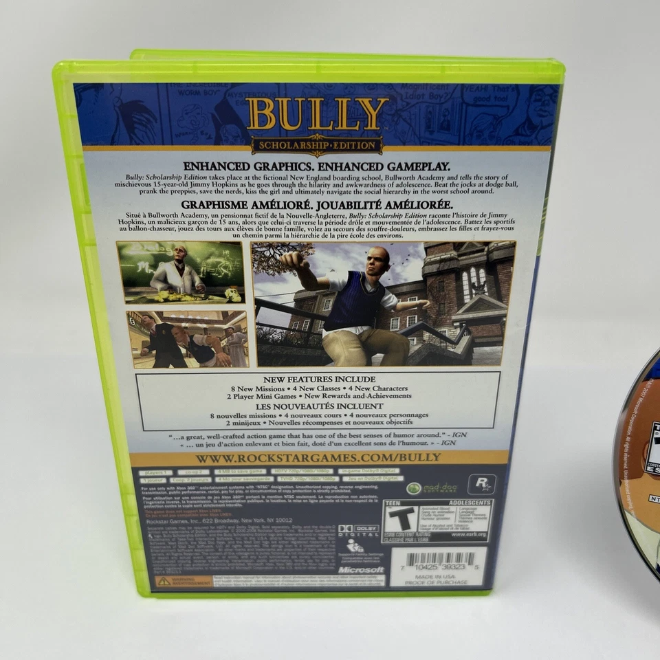 Bully: Scholarship Edition (XBOX 360, 2008) No Manual or Poster - Tested - Image 4 of 4