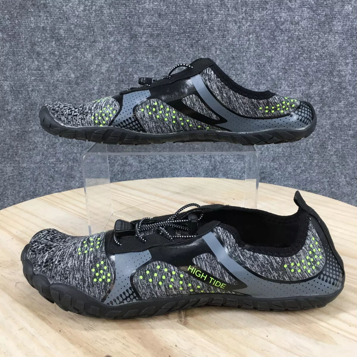 High Tide Shoes Mens 12 Quick Dry Aqua Barefoot Diving Surf Sport Gray Black