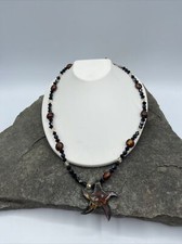 Beautiful Single STRAND Beautiful Glass BEADED NECKLACE H55