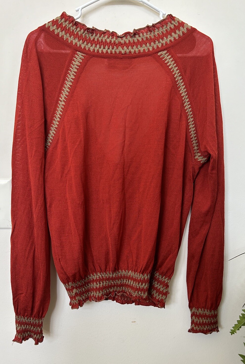 Maglione Yves Saint Laurent Italia Arancio Bruciato Lana Merino Cerniera Donna Arrivetta L