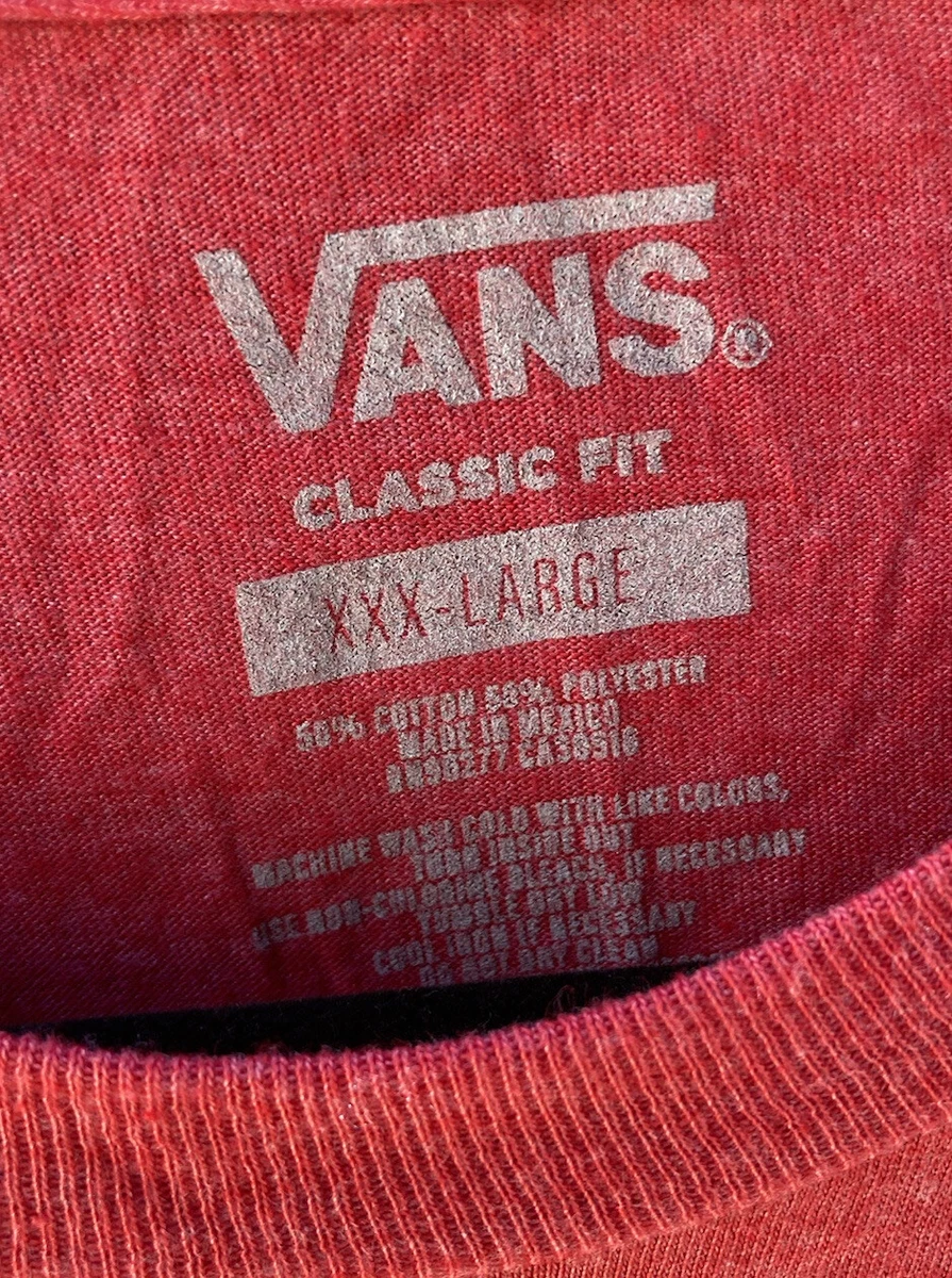 Men s VANS Red Van Doren Logo T Shirt 3XL Cotton Skateboard