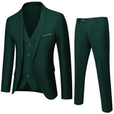 Men's Business Casual Formal Dress Groom Suit 3PCS Blazer Jacket Vest Pants Sets