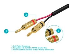 Monoprice High-Quality Gold Plated Speaker Banana Plugs - 5 Pairs - Closed Screw