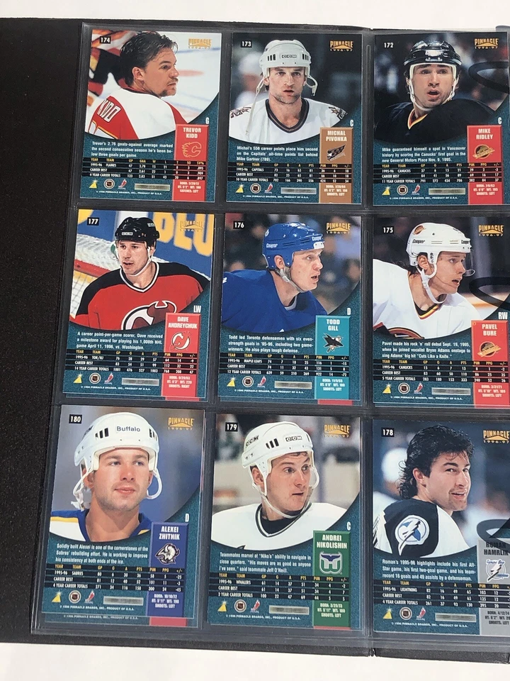 1995-96 PINNACLE COMPLETE CARD Hockey Cards ! Legends and Rookies ! Total BOOK - Image 3 of 4