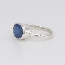 Natural Blue Sapphire Gemstone Solitaire Engagement Ring valentine gifts
