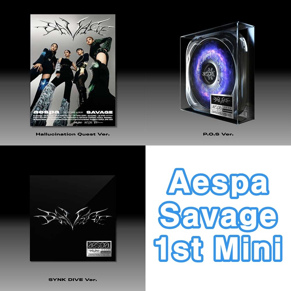 AESPA 1st Mini Album SAVAGE CD+Photobook+Photocard+Sticker+Folded