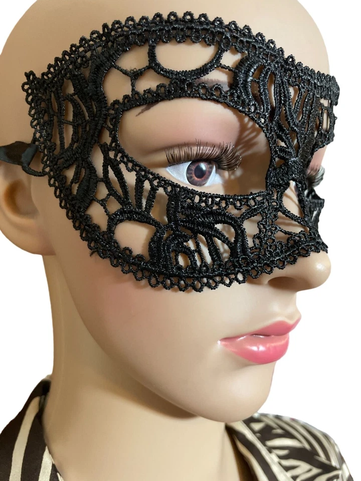Black Lace Sexy Mask Masquerade Halloween Party Mask - Image 2 of 2
