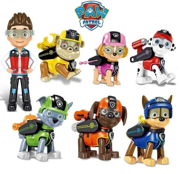 7 Figurines Pat Patrouille jouet 9 a 12 cm paw patrol dessin animé