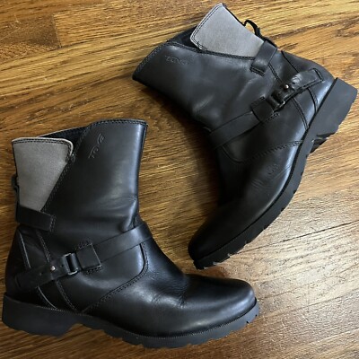 Teva de la vina Ankle Boots Womens Black Leather Gray
