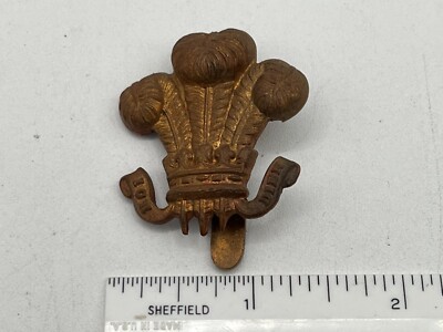 British Army Denbighshire Hussars Yeomanry Ich Dien Hat / Cap Badge