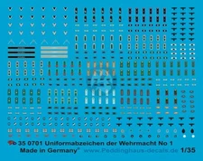 Peddinghaus 1/35 German Wehrmacht Uniform Insignia WWII No.1 [Decal] 701