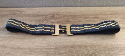 Unbranded Womans Elastic Square Dance Waist Belt Navy Gold  display picture 2