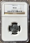 1943 D Lincoln Cent Steel NGC MS 66