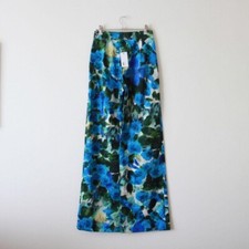 Dries Van Noten 23SS Collection Cotton Floral Wide Pants Size 34 Blue Unused
