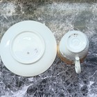 Coffee Cup & Saucer Set White Gold Trim Floral Victorian 15 Porcelain vintage  — photo 2