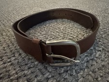 Vintage Embossed Brown Leather Belt 44 Long 1-1/2 Wide