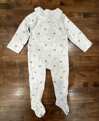 Jacadi Paris EUC Girls 24 M Baby Outfit Cat Kitty Pajamas Footie Sleeper Romper