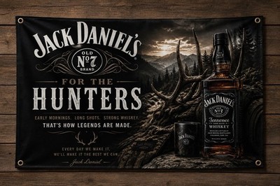 Jack Daniel s For The Hunters Drinking Team Whiskey Banner mancave sign Shop
