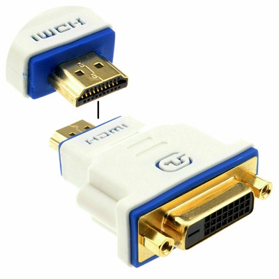 Pro DVI 24+1 Buchse HDMI 2.0 Stecker Digital High Speed Adapter Weiß [008726]