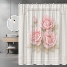 Chic Pink Roses Shower Curtain for Elegant Bathroom Decor