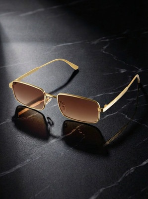 Retro Square Metal Sunglasses Men Women Luxury Gold Frame UV400 Trendy Eyewear