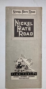 1941 Nickel Plate Road RR Railroad Public Timetable Oct, Nov, Dec