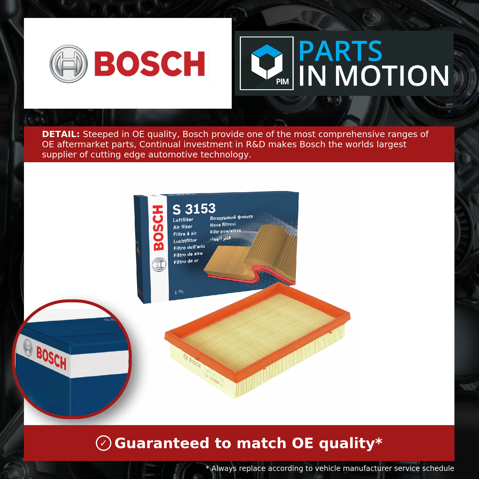BOSCH-OE 1 457 433 153 Air Filter for OPEL,SUZUKI,VAUXHALL - Image 6