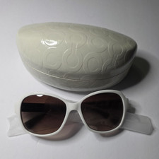 Coach HC 8099 L934 Barbara Women's White Oval Sunglasses Brown Gradient