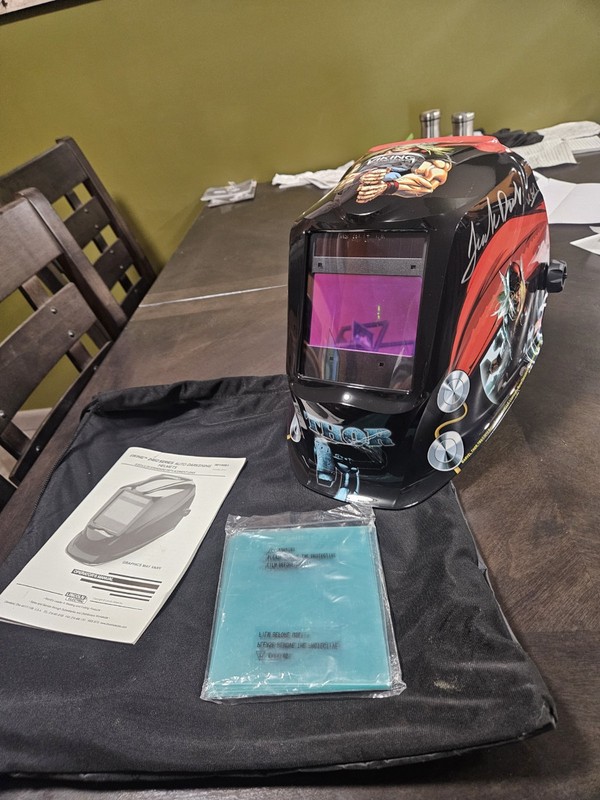 Lincoln Viking 2450 Series auto darkening helmet signed by Jack Rausch