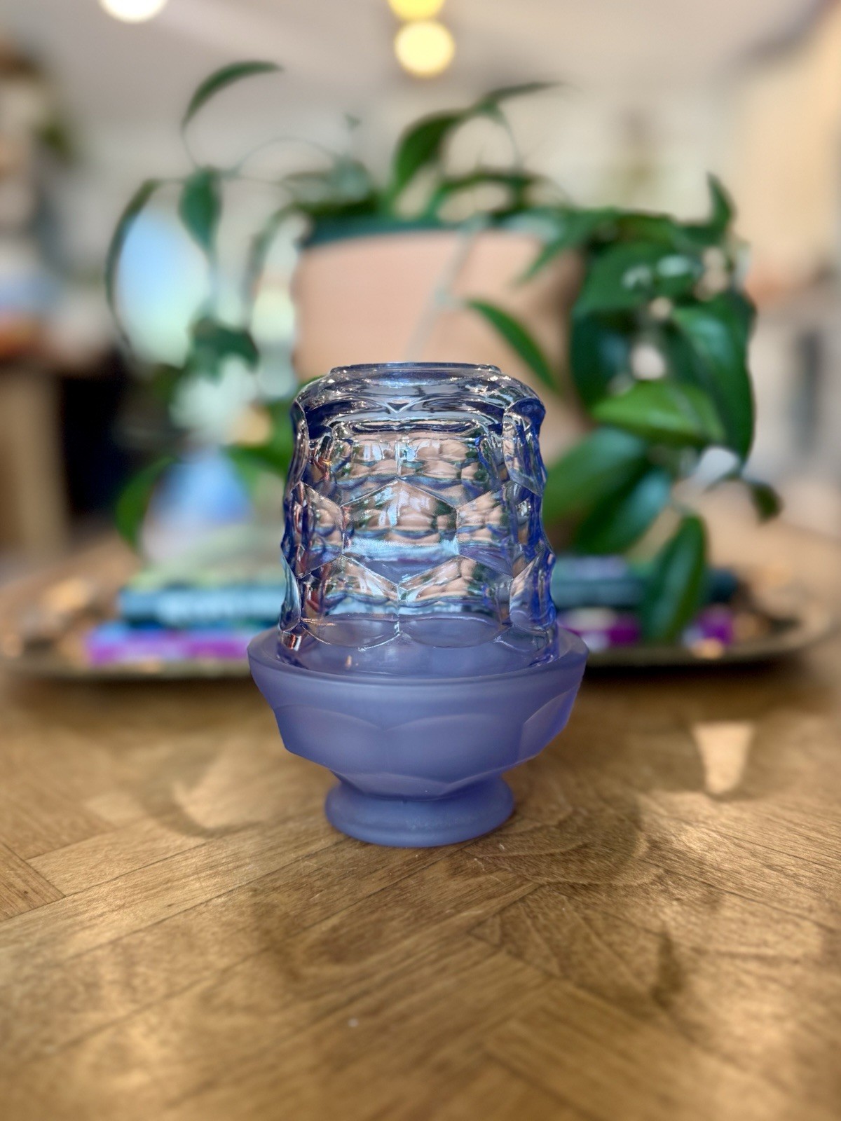 Viking Glass Lilac Teaberry Georgian Honeycomb Fairy Lamp Light