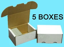 5 BCW 300 Count Cardboard Card Storage Boxes Trading Sports Holder Case Baseball