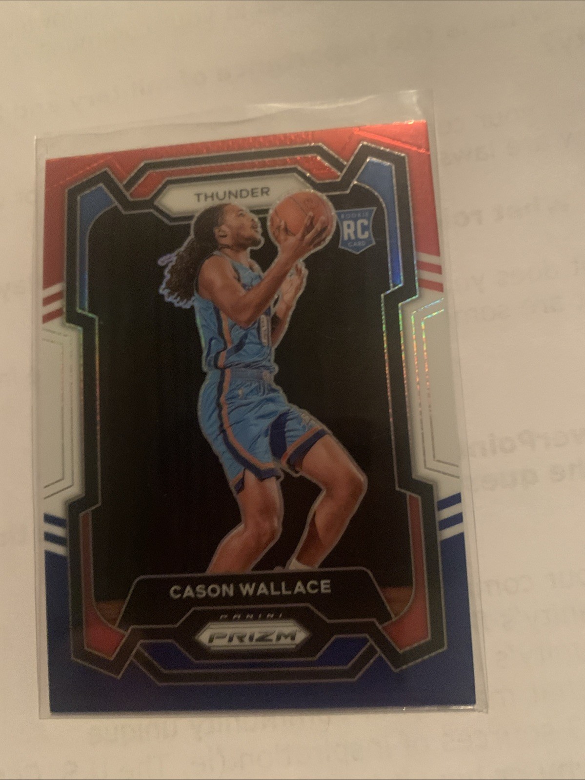 2023-24 Panini Prizm - #139 CASON WALLACE ROOKIE CARD (RC) Red /White /Blue