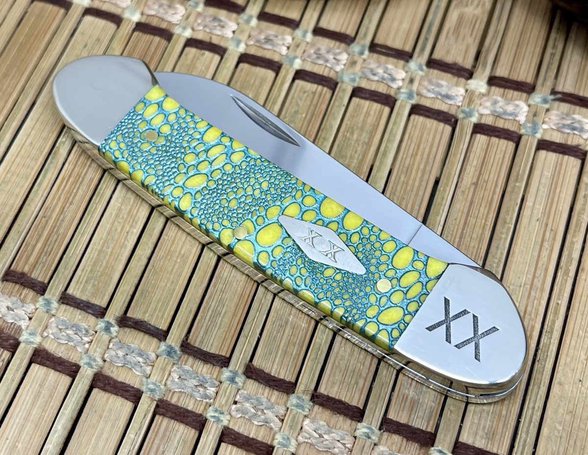 Case XX USA Yellow Bone Turquoise Edition Lizard Skin 1/500 Canoe