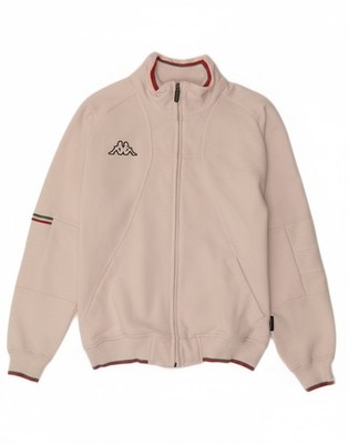 KAPPA Womens Tracksuit Top Jacket UK 14 Large Off White Cotton CS11