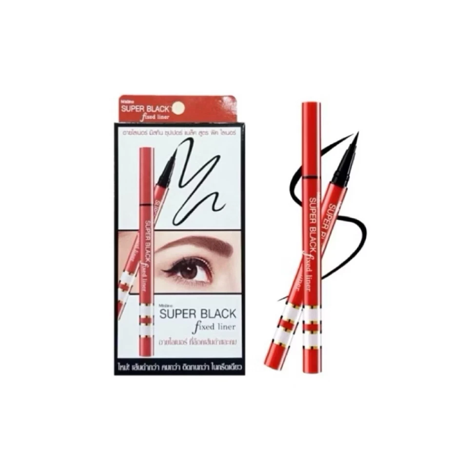 Mistine Super Black Fixed Eyeliner Waterproof Long Lasting Eye Makeup Thailand - Image 2 of 4