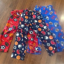 3 pairs boys sports themed sleep pants size medium