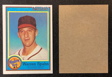 ULTRA RARE! Warren Spahn 1987 Nestle Topps Baseball Card ERROR BLANK BACK!