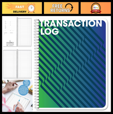 Transaction Log Book - 100 Pages Wire-O Ledger Notebook, 8.5'' x 11'', USA Made