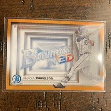 2022 Bowman Bowman in 3-D! Orange Refractor Spencer Torkelson 2/25 Tigers
