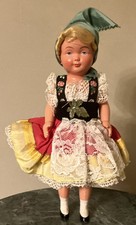 Vintage Trachten Puppen Qualitas German Costume Collectible Doll 8.5"