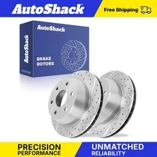 Rear Drilled Slotted Brake Rotors for 2003-2014 Chevrolet Express 1500