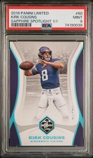 2018 Kirk Cousins #60 Limited Sapphire Spotlight 1/1 PSA 9 One of One RARE Prizm