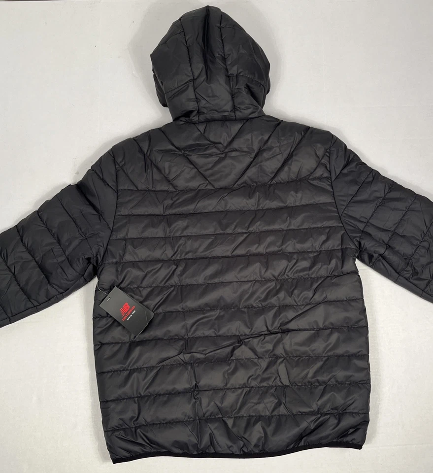 New Balance Puffer TECH JACKET Men Small Black Water Resistant with Hood NEW - Image 2 of 4