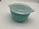 Pyrex Turquoise Amish butterprint Casserole 473 W/ Lid 470C  GUC