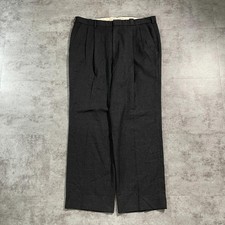 Yves Saint Laurent Dark Gray Wool Blend Pleated Dress Pants 1980s-1990s Korea