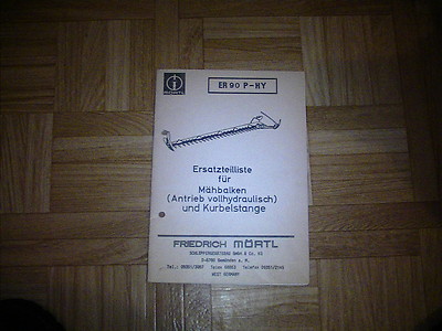 Orig. ETL Mörtl Mähbalken und Kurbelstange ER 90 P-NY