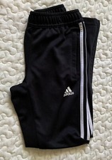 Women's Adidas Size S Black Three White Stripe Pants/Slacks Climacool EUC