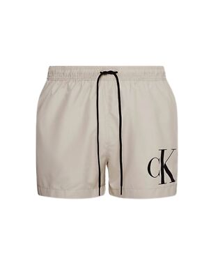 Calvin Klein Herren Badehose Badeshort Short Drawstring Beige
