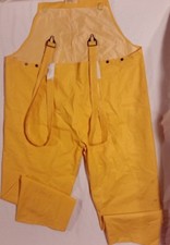 DARK ORANGE EXTRA LARGE 50 X 28 WET RAIN SUIT COVERALL BOTTOMS W/ SUSPENDERS