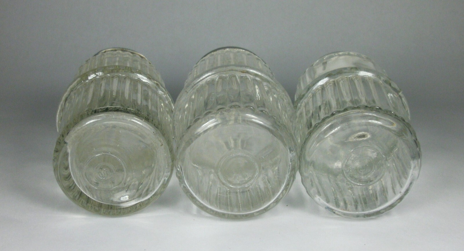 d Vtg Hoosier CAROUSEL SPICE RACK SET 7 Ribbed Glass Spice Jars